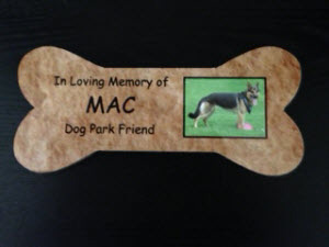 example Dog Bonz memorial plaque